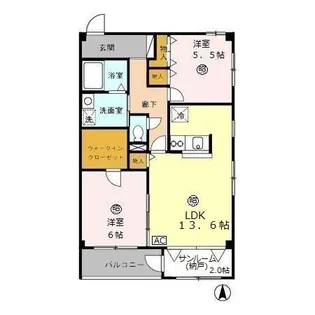 メゾンシャルム【1階】の間取り