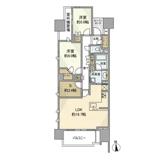 プラウド神楽坂【3階】の間取り
