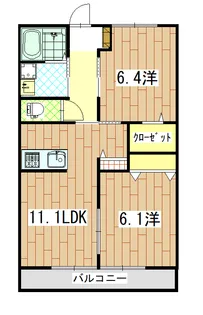 リバーサイド矢口【2階】の間取り