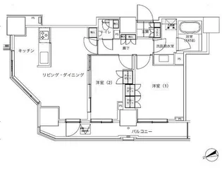 パークキューブ愛宕山タワー【20階】の間取り