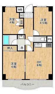 ライオンズマンション調布駅南【5階】の間取り