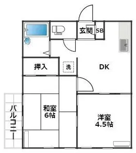 フラット羽根木【2階】の間取り