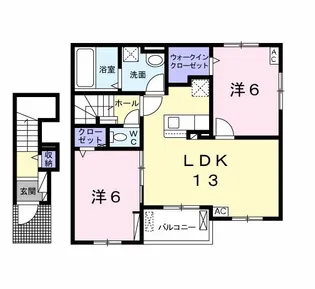 マーサK E【2階】の間取り