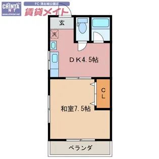 岸田ハイツ【2階】の間取り