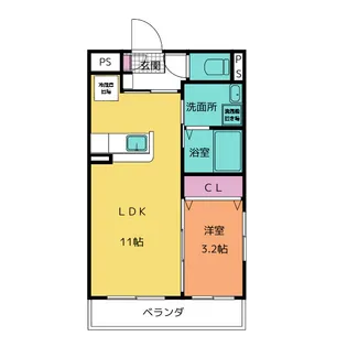 アンジュー【3階】の間取り