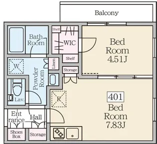 ReveResidence三軒茶屋【4階】の間取り