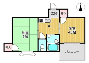 カールハイツ寝屋川II【1階】の間取り