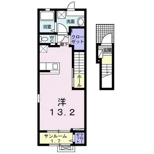 アルカディアコート 華城A【2階】の間取り