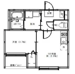 StarLight Studios【2階】の間取り