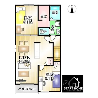 グラッディネスA【2階】の間取り