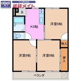 コーポさわやかII【2階】の間取り