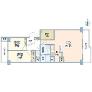 コーヅ関町スカイハイツ1号棟【2階】の間取り