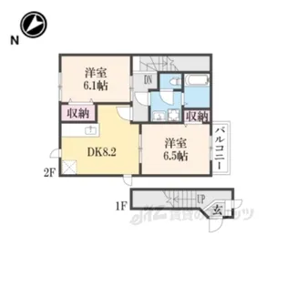 ドゥーソレール1【2階】の間取り