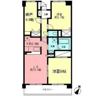 バルコン・ブラン淵野辺【4階】の間取り