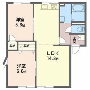 ガーデンハイツ B棟【1階】の間取り