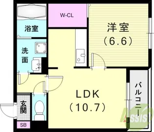 ヒカルサ明石土山【1階】の間取り