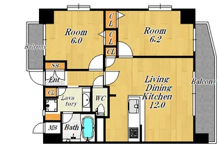 ル・ドゥーズィエム・シャピトゥル福島【4階】の間取り