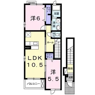 カレント ハウスB【2階】の間取り