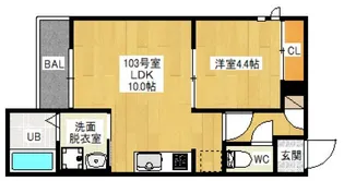 GRANDTIC 西崎 K(グランティック ニシザキ ケイ)【1階】の間取り