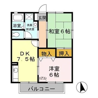 第6小野ハイツ【2階】の間取り