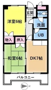 ロワール二本松【1階】の間取り