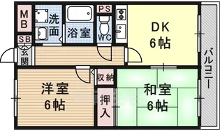 マンション白馬【4階】の間取り