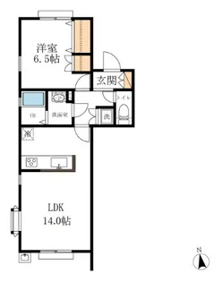 クレイドル国立【1階】の間取り