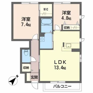 シャーメゾン常盤 A棟【1階】の間取り