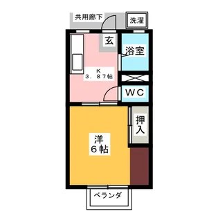パナハイツ室 B棟【2階】の間取り