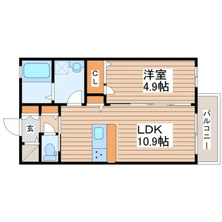 シャーメゾン一高南【2階】の間取り