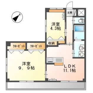 ユニヴァリィ県庁東【6階】の間取り