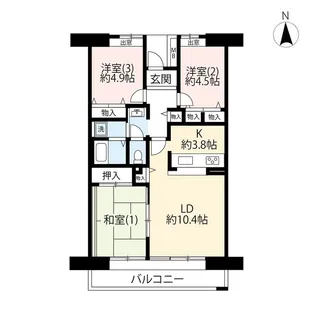 URパークサイド石神井【4階】の間取り