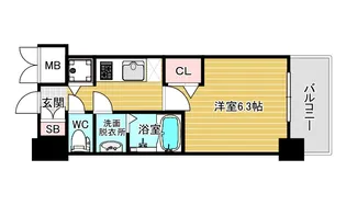 ベラジスタ塚本【2階】の間取り