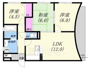 エスト夙川【3階】の間取り