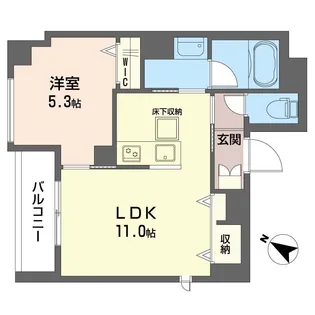 KSレジデンス参宮橋【1階】の間取り