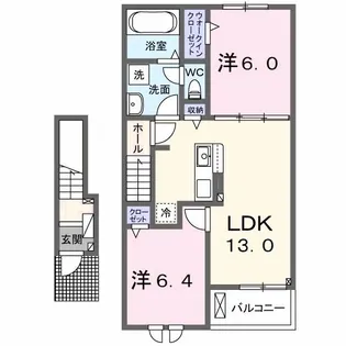 フルールII【2階】の間取り