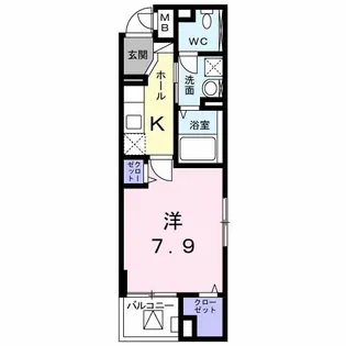 ゴールデン ソレイル【1階】の間取り