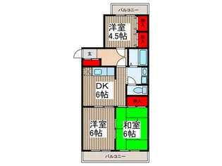 サンライズ東大宮【1階】の間取り