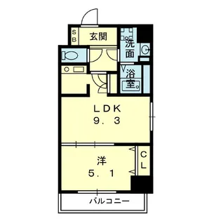 サンライズ水前寺【8階】の間取り