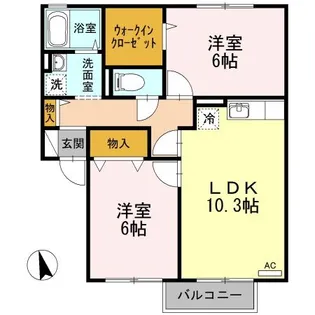 ビバーチェ・やまは奈 A棟【2階】の間取り