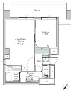 brookside suitengu-mae【5階】の間取り