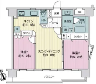 グレイスコート府中駅前【3階】の間取り
