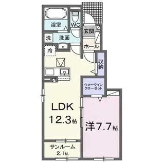 グラン・シャリオ伊勢崎 弐番館【1階】の間取り