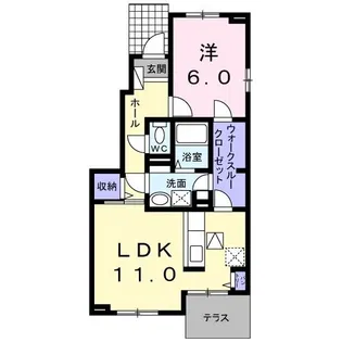 サニーコートかつらぎ【1階】の間取り