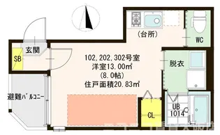 ハーモニーテラス下新庄II【2階】の間取り