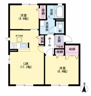 メゾンBLESS B棟【1階】の間取り