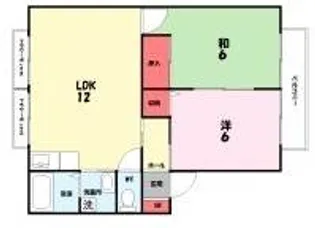 ハイツグリーンキャッスル【1階】の間取り