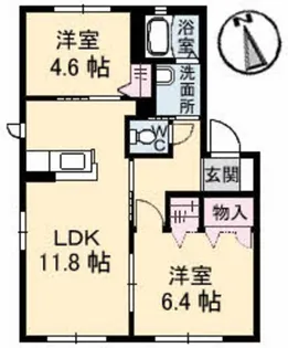 高知県南国市大そね乙【アパート】の間取り
