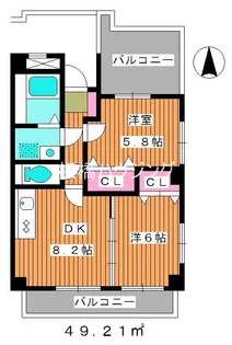 サザンパレス【4階】の間取り