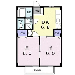 ロジュマン山中【2階】の間取り